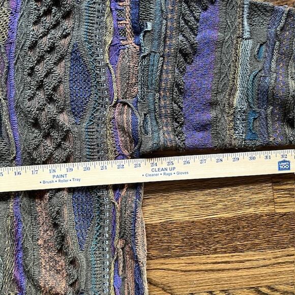 VTG 90s Florence Tricot Coogi-Style 3D Knit Sweater Mens XL Textured Colorful - Picture 4 of 7